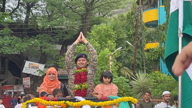 देशसेवा व कर्तव्ये बजावून साजिद शेख मायभूमीत परतले… भारतीय सैनिक साजिद शेख यांचा पालीत गौरव सोहळा…