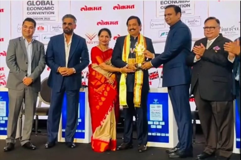 रायगड – रत्नागिरीचे खासदार सुनील तटकरे यांचा लंडनमध्ये भारत भूषण पुरस्काराने गौरव.